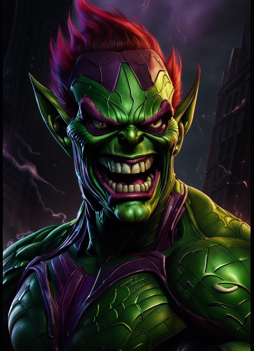 Hyperrealistic Green Goblin Splash Screen Art