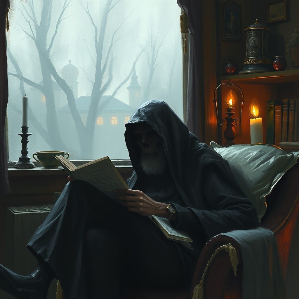 Sinister Reading Nook by Greg Rutkowski
