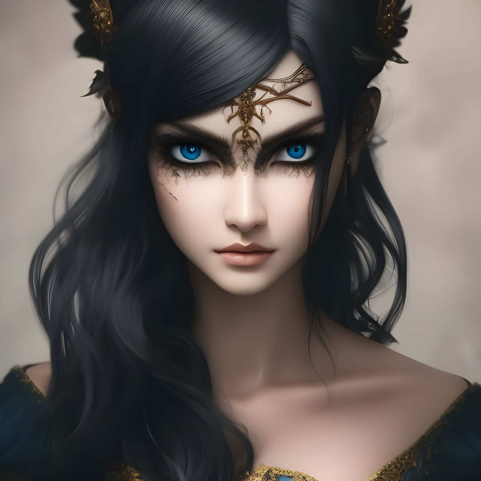 Beautiful Elf with Intricate Blouse Digital Illustration