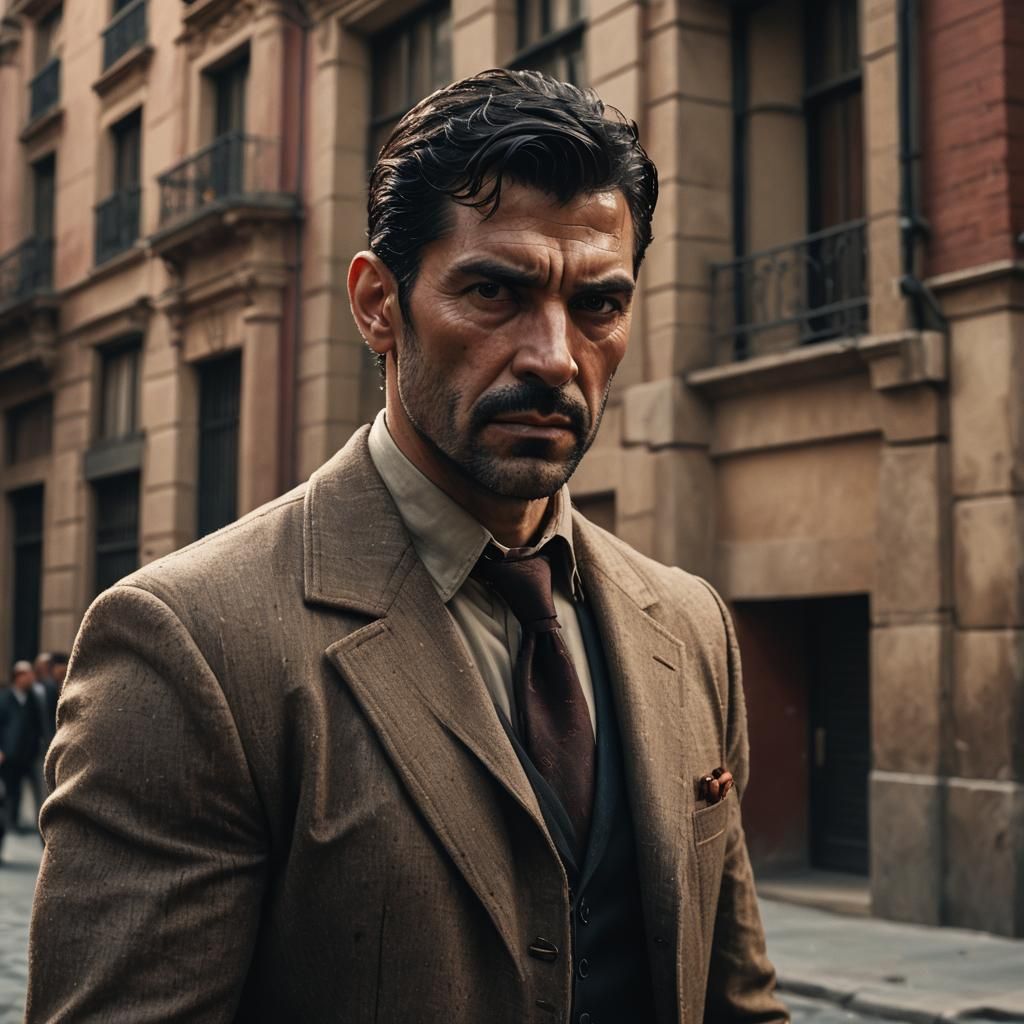 Spanish Detective: Hyperrealistic Cinematic Portrait