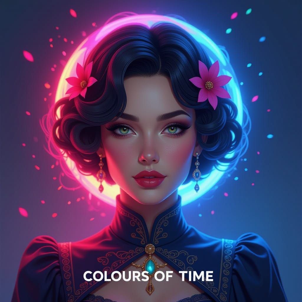 Vibrant Portrait in Dynamic Lighting & Triadic Colors