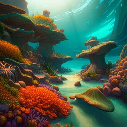 Hyperdetailed Coral Reef Concept Art in 8K