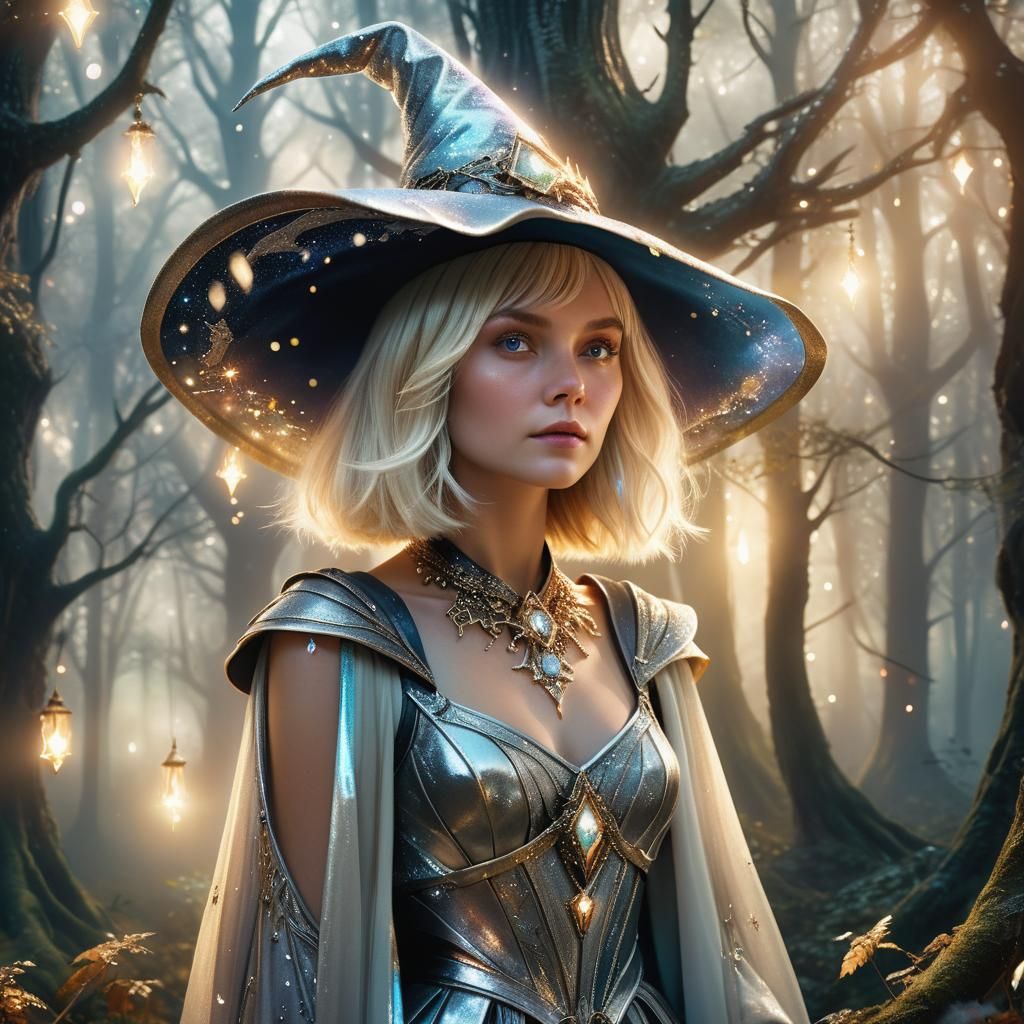Enchantress in Mystical Forest: Hyper-Realistic Matte Painti...