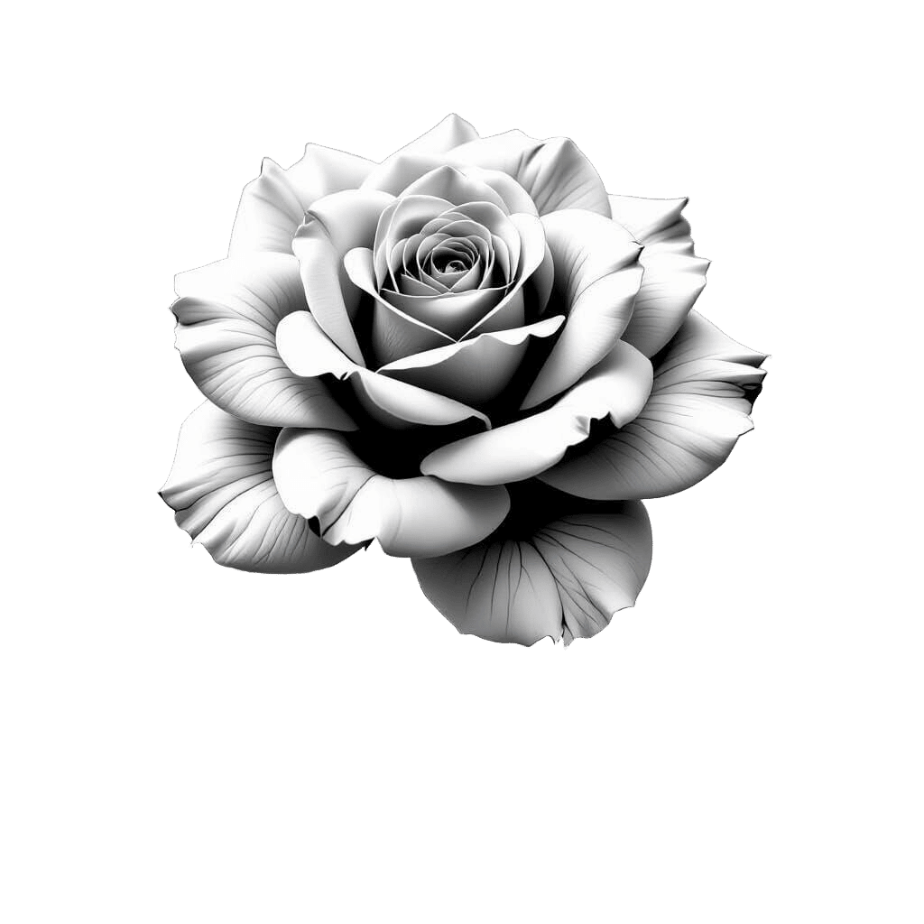 Dramatic Black and White Rose in Chiaroscuro Style