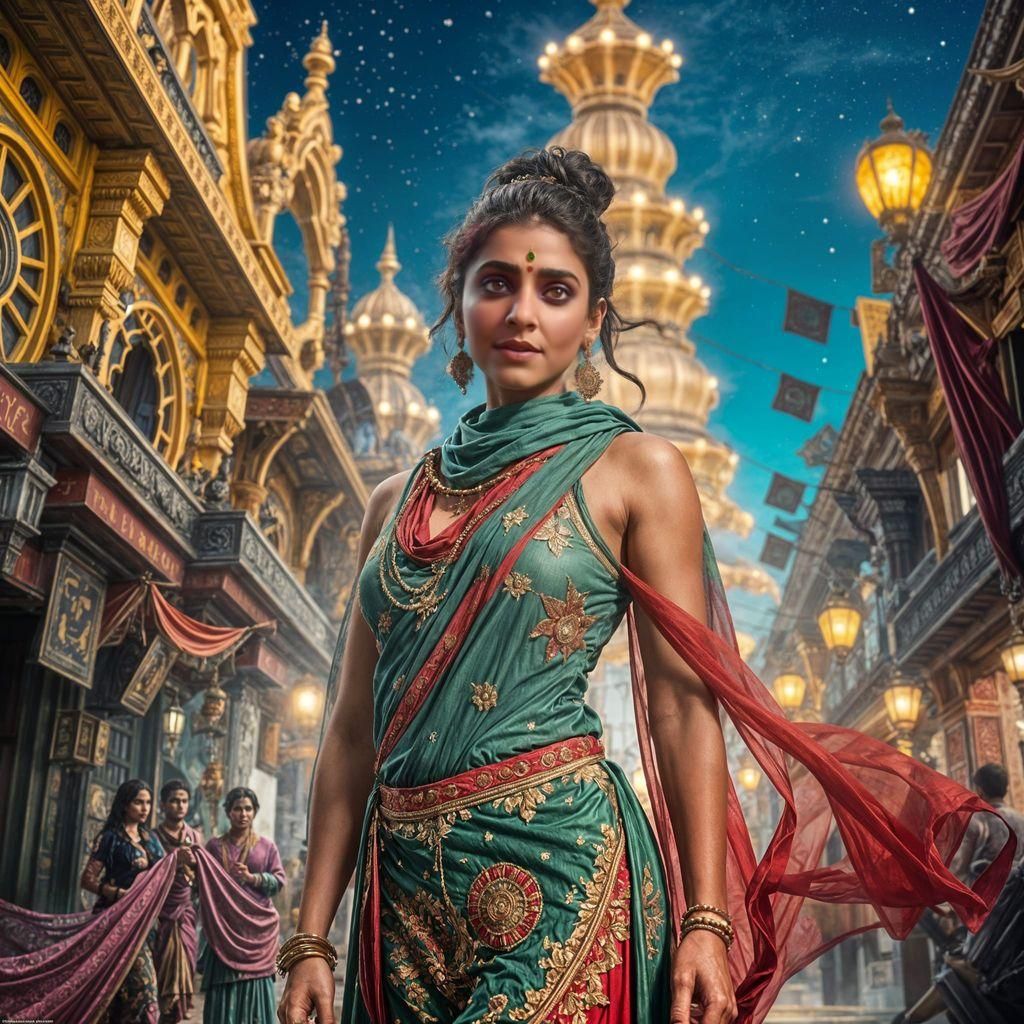 Frankie in Bollywood: Detailed Fantasy Concept Art
