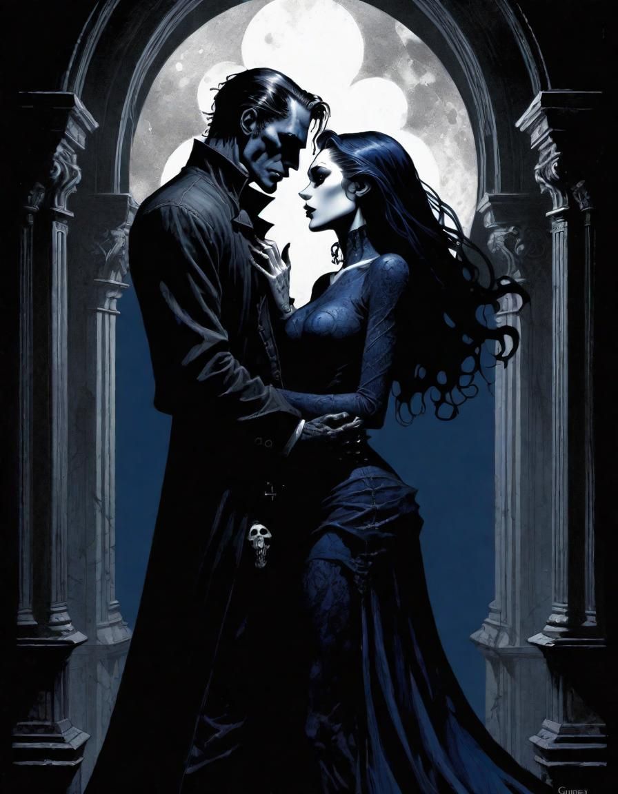 Gothic Noir: Dark Lovers in Blue