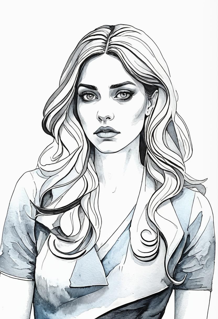 Eerie Girl in Dark Room Acrylic Painting