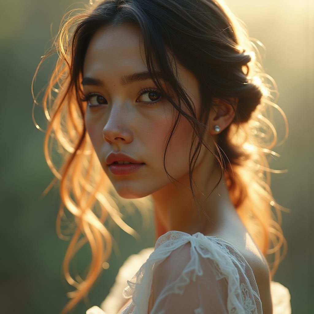 Serene Woman Portrait with Soft Natural Lighting