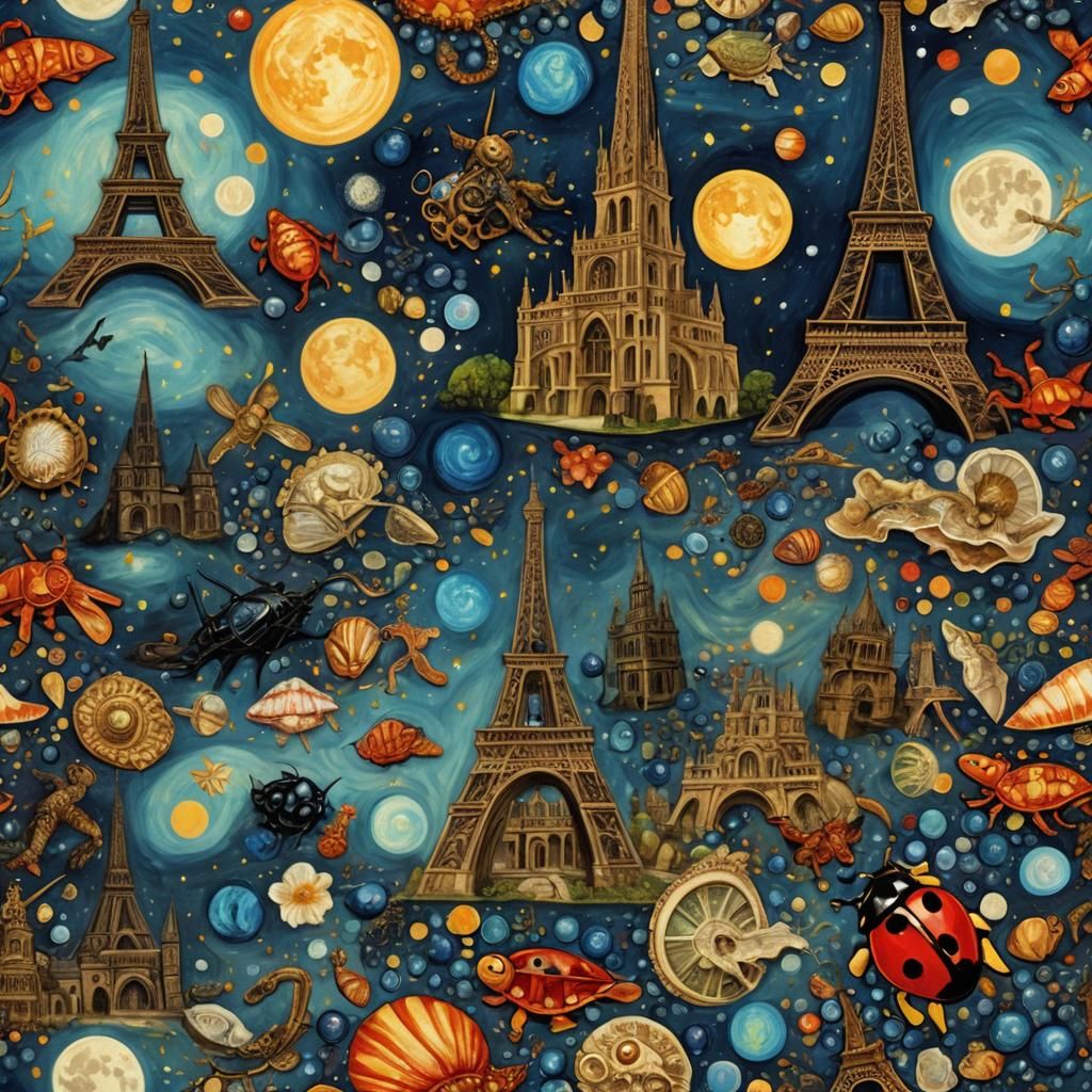 Surreal Paris Art Piece in Carrington Style