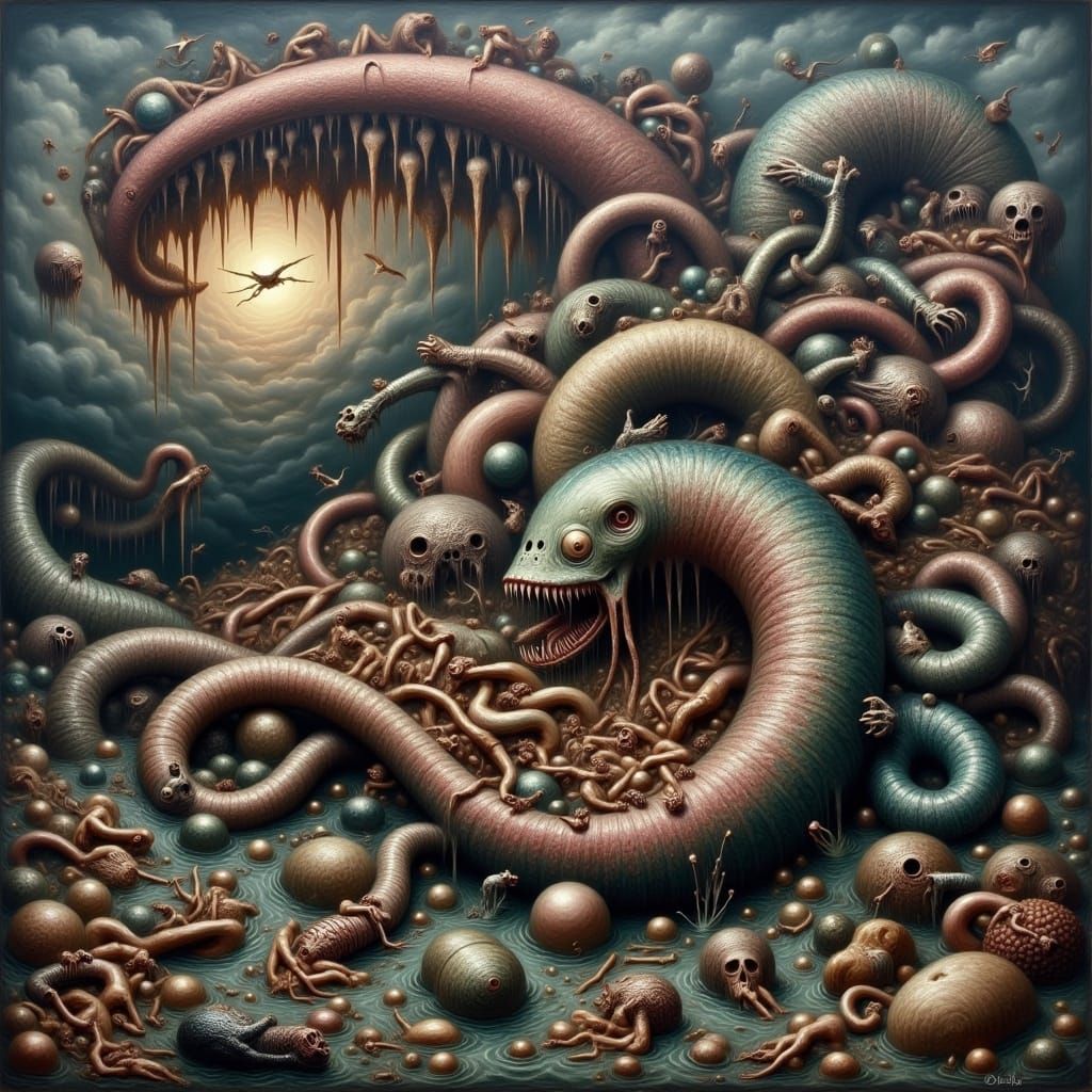 Detailed Surreal Oil Painting in Maximalist Style