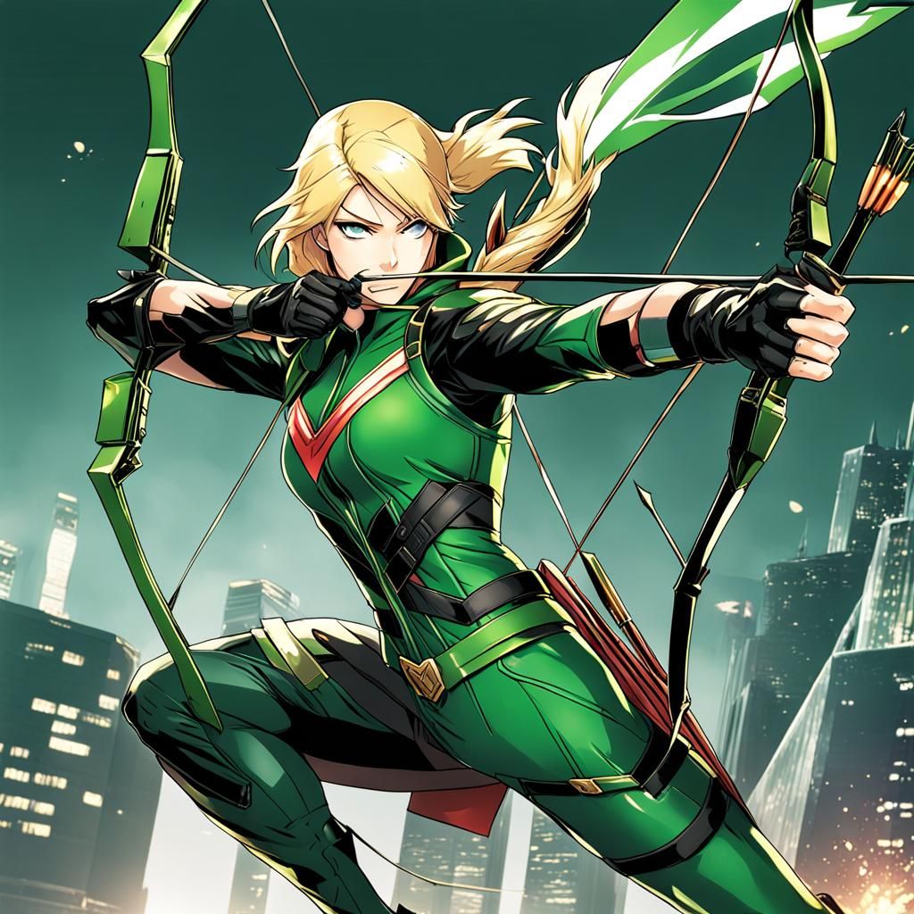 Female Green Arrow in Anime Style