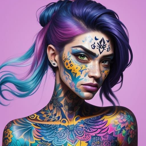 Hyperrealistic Flash Tattoo Sheets in Splash Art Style