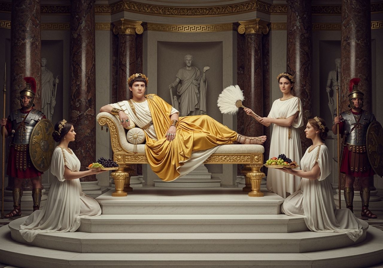 Emperor Caligula Lounging in Imperial Palace: Professional P...