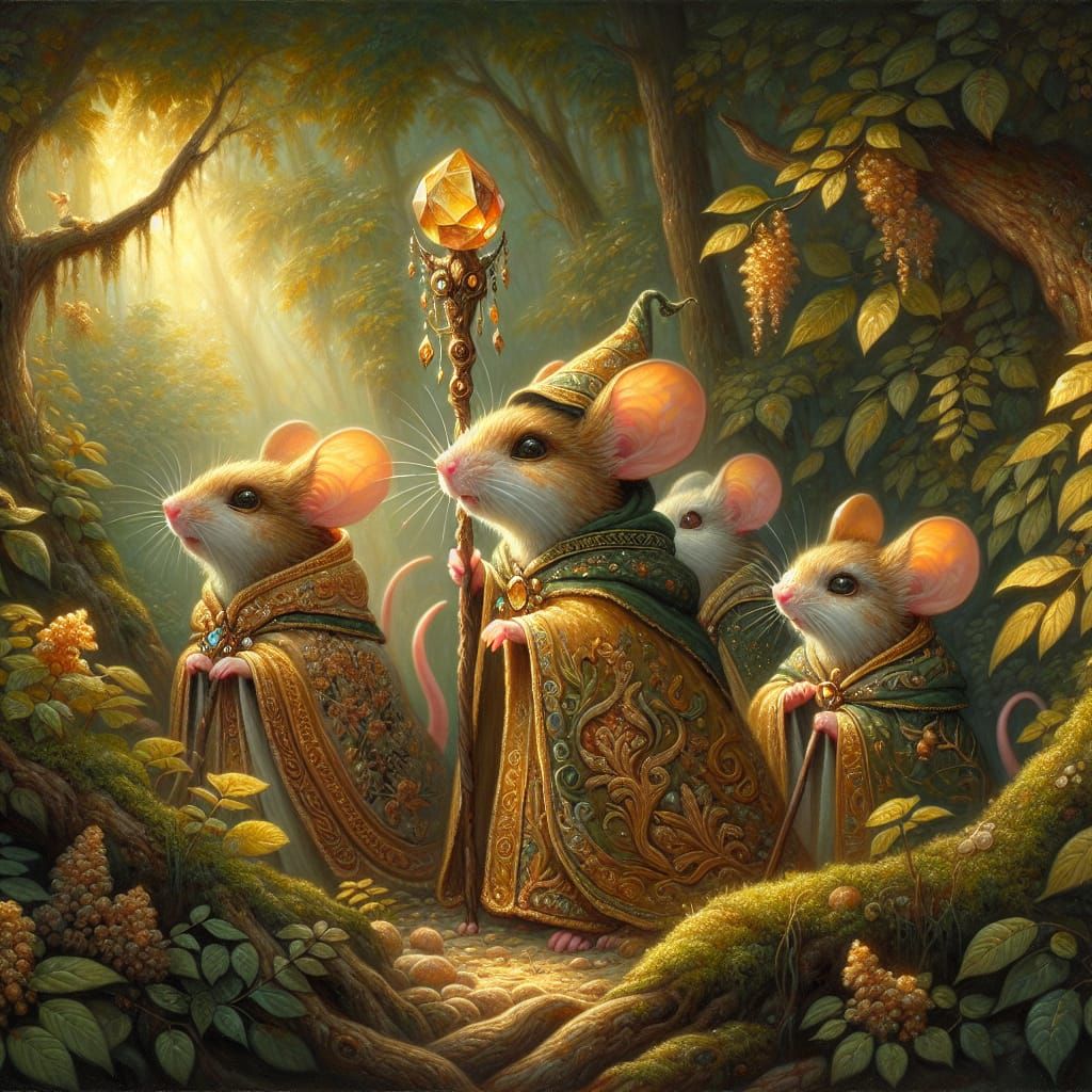 Whimsical Woodland Wizards in Dappled Sunlight