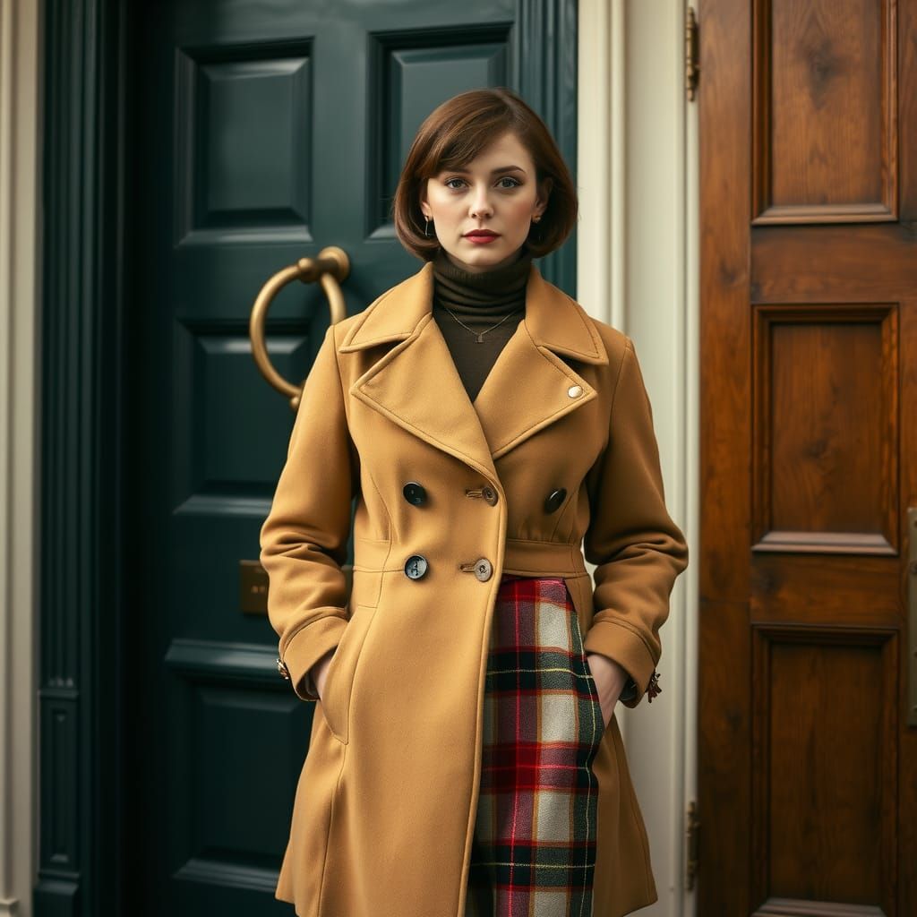 Woman in Camel Coat Character Portrait