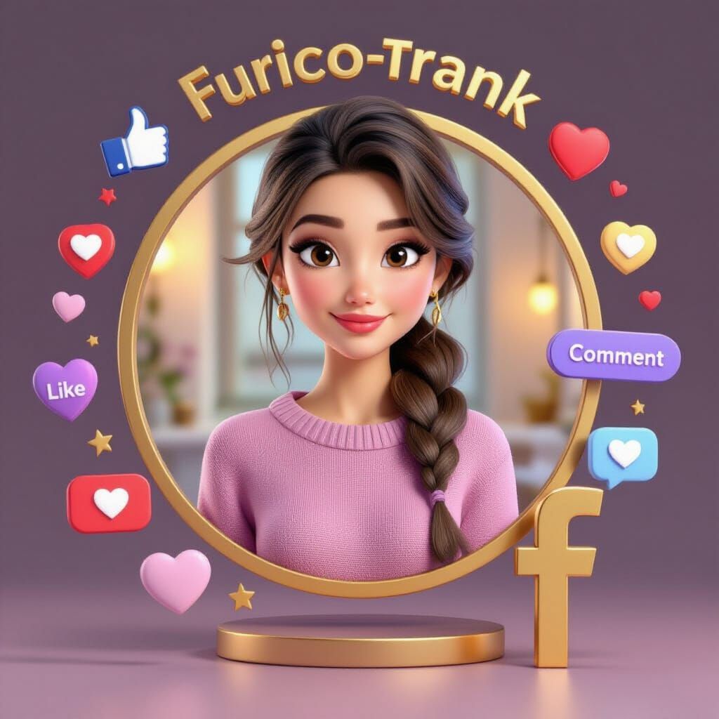 Sophisticated Woman's Facebook Profile Portrait in Pixar 3D ...