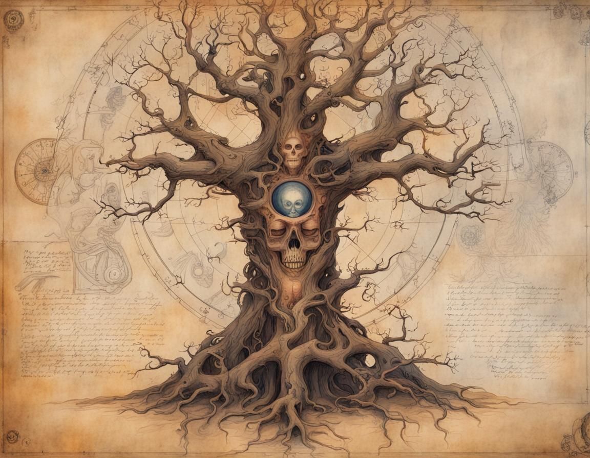 Witchcraft Tree Spirit in Copperplate Style