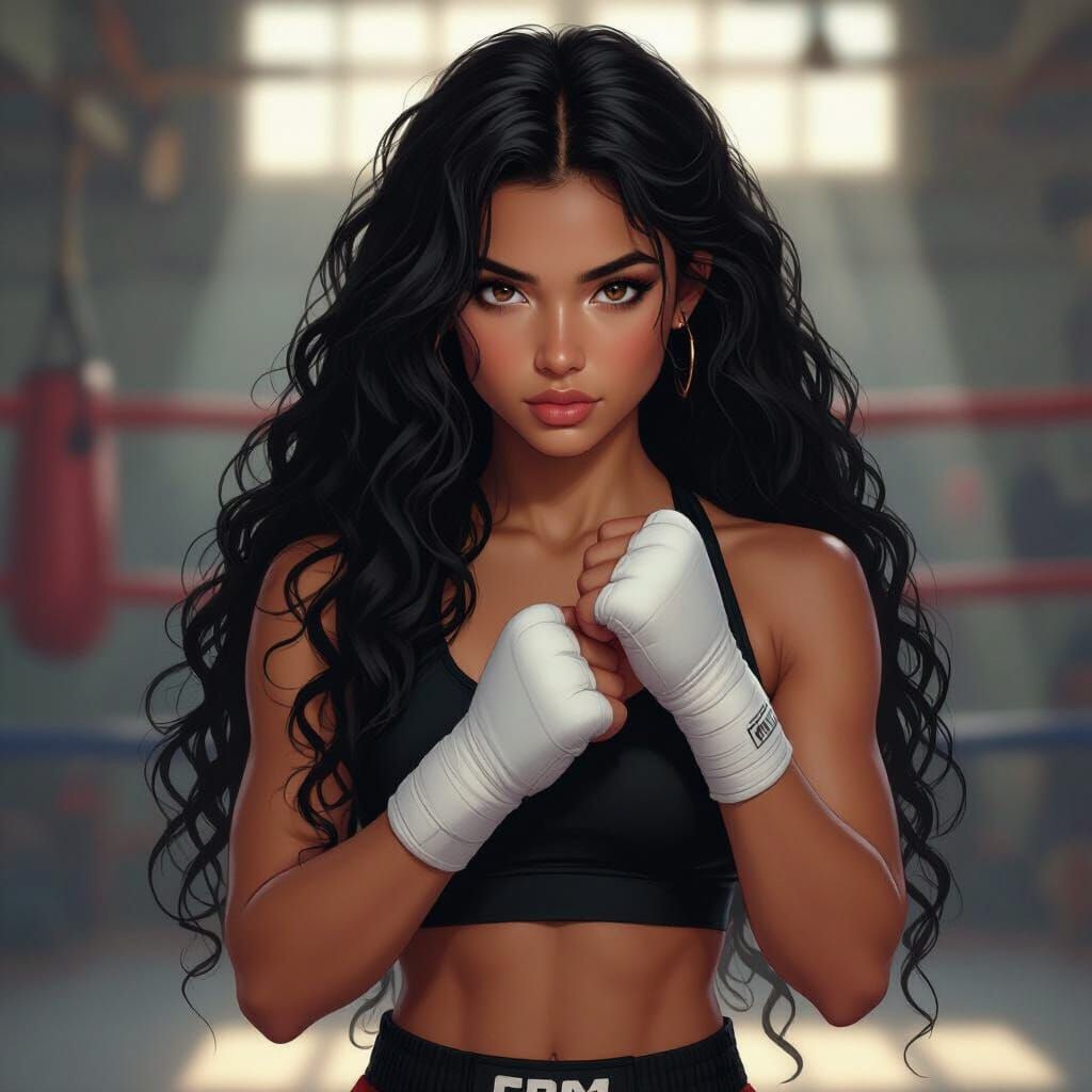 Determined Muay Thai Fighter Prepares for Battle