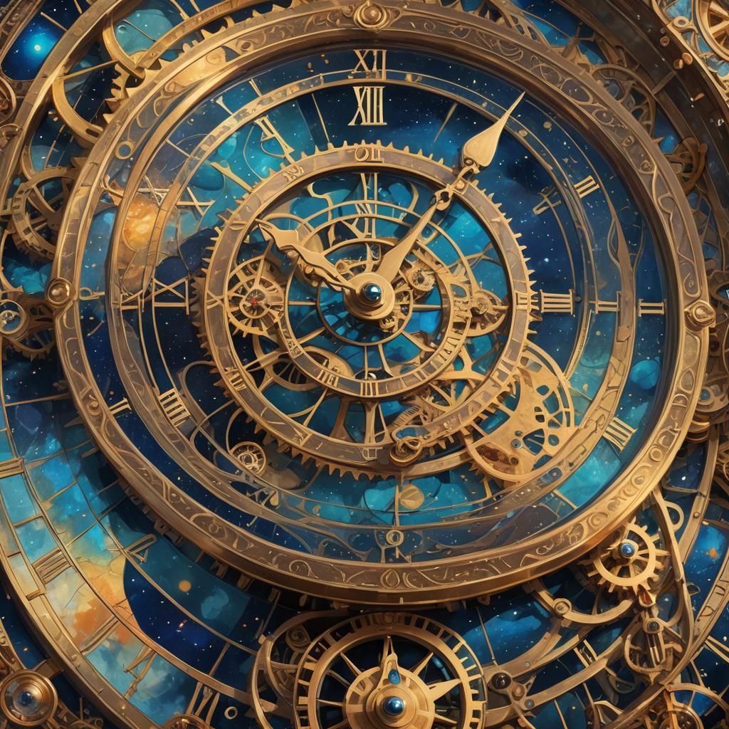 Mystical Pendulum Clock in Ethereal Realm