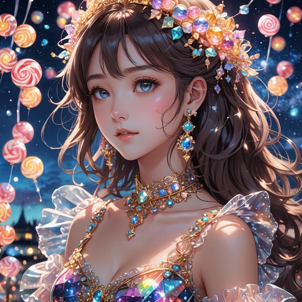 Candy Dress Portrait in Anime Style
