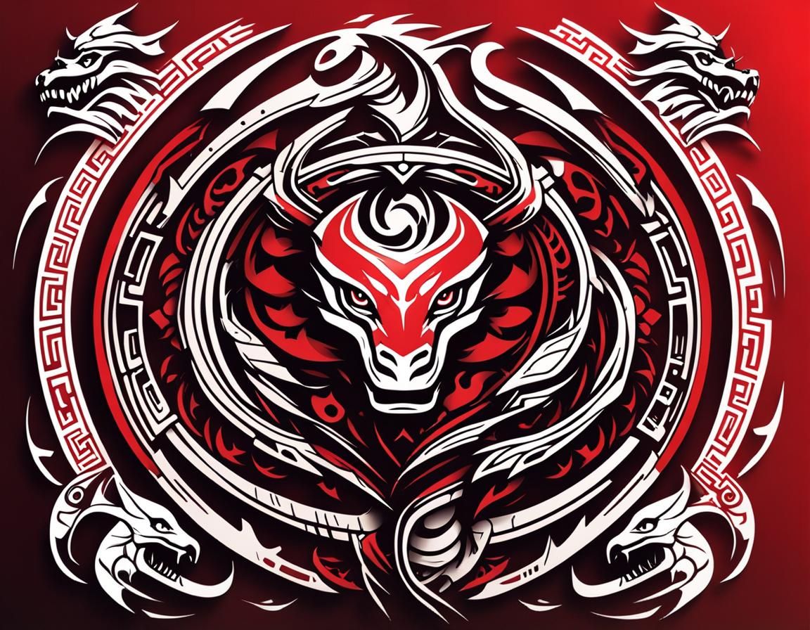 Tribal Dragon Logo Concept Art