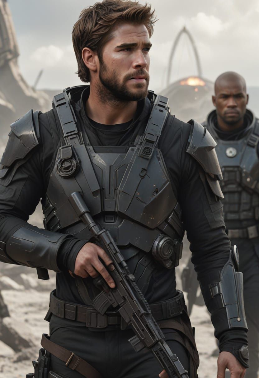 Gale in Space Armor Stands Out on Futuristic Station