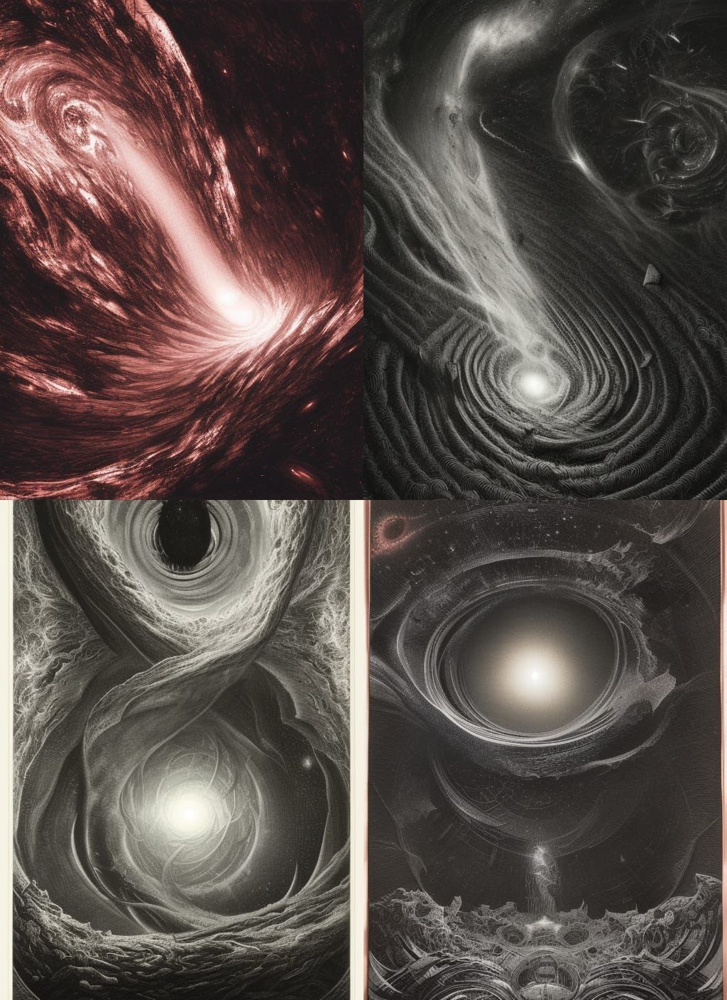 Galactic Metamorphosis in Copper Engraving Style