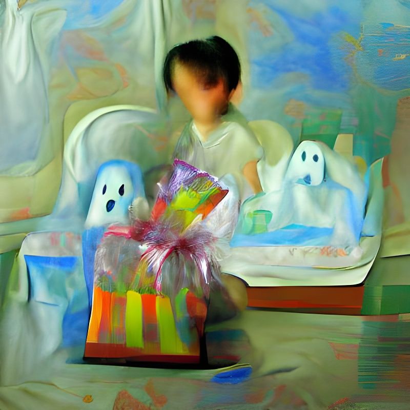 Ghostly Child with Spoiled Gifts in Impressionism