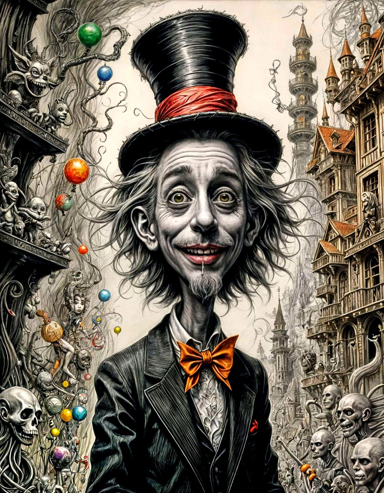 Colorful Celebration in Whimsical Art Style