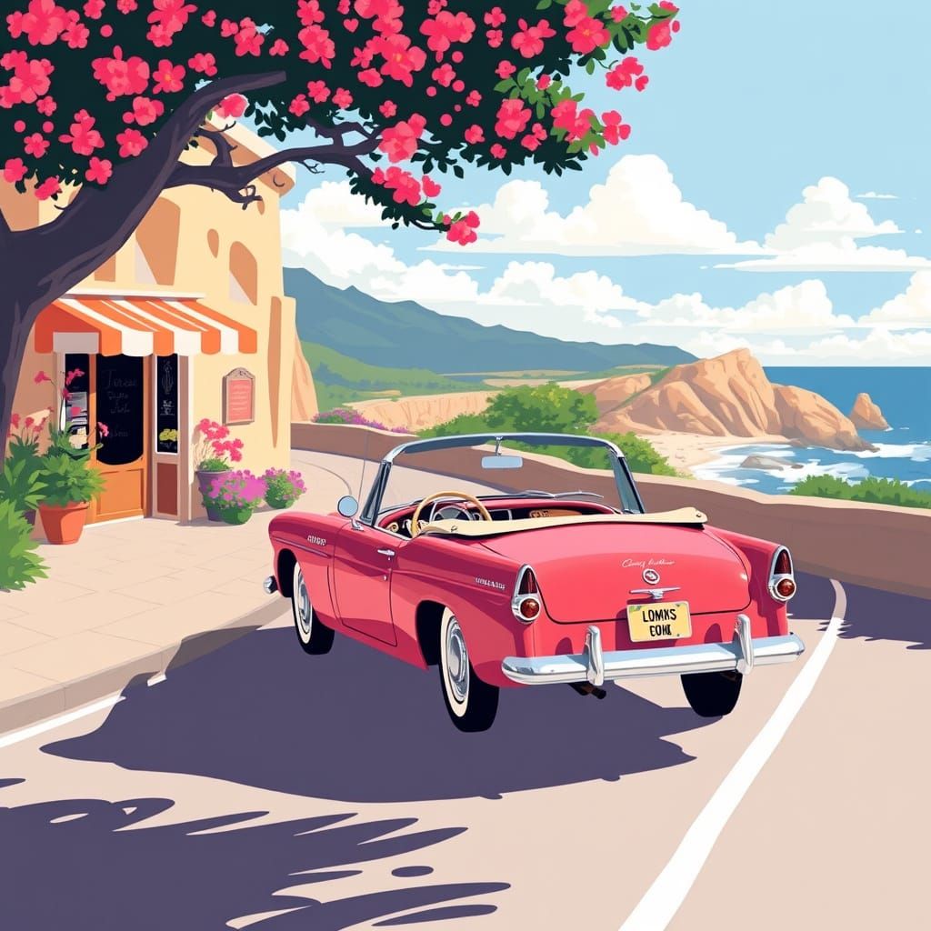 Convertible by Coastal Flower Shop: 2D Illustration