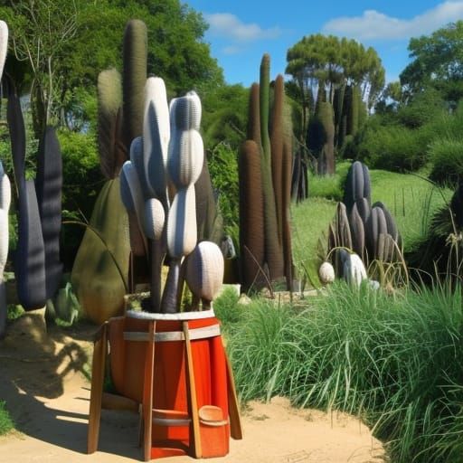 Garden in Beatrix Potter Style with Triadic Colors