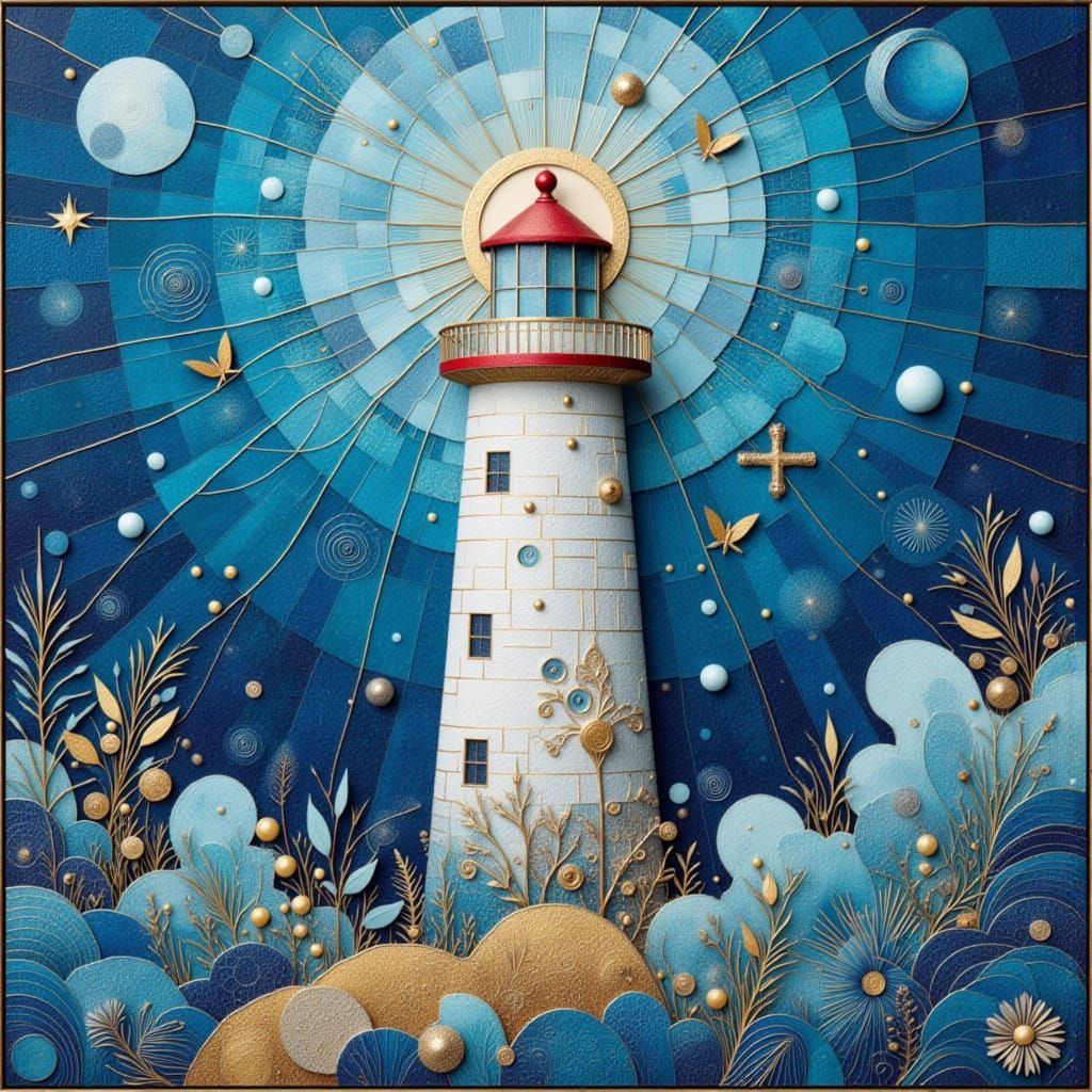 Electric Arc Lighthouse in Quilling Flourish Style