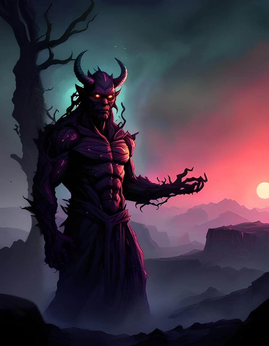 Surreal Desert Landscape with Metallic Tree