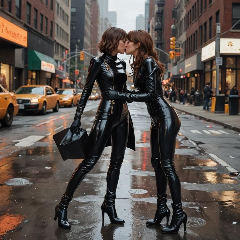 Aubrey Plaza and Jewel Staite Kissing: 3D Anime Art