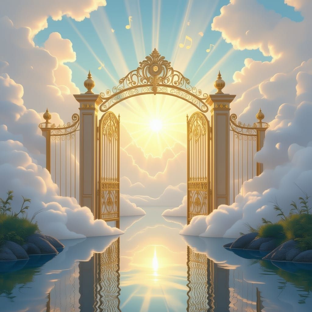 Golden Gate to Spiritual Awakening Amidst Clouds