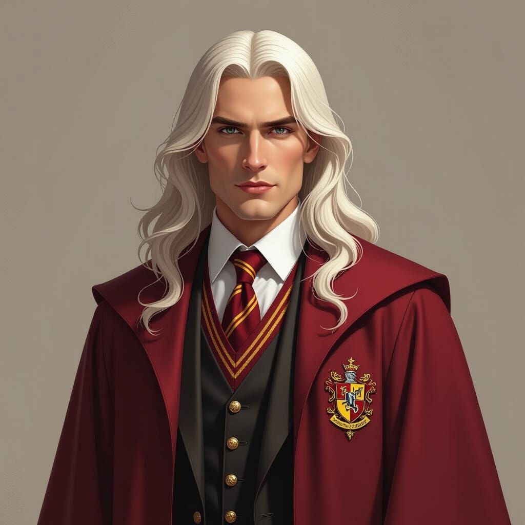 Lucius Malfoy as Gryffindor in Dark Fantasy Style