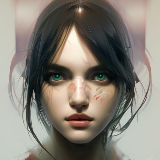 Detailed Portrait of Opaque Eyes in Digital Art Style