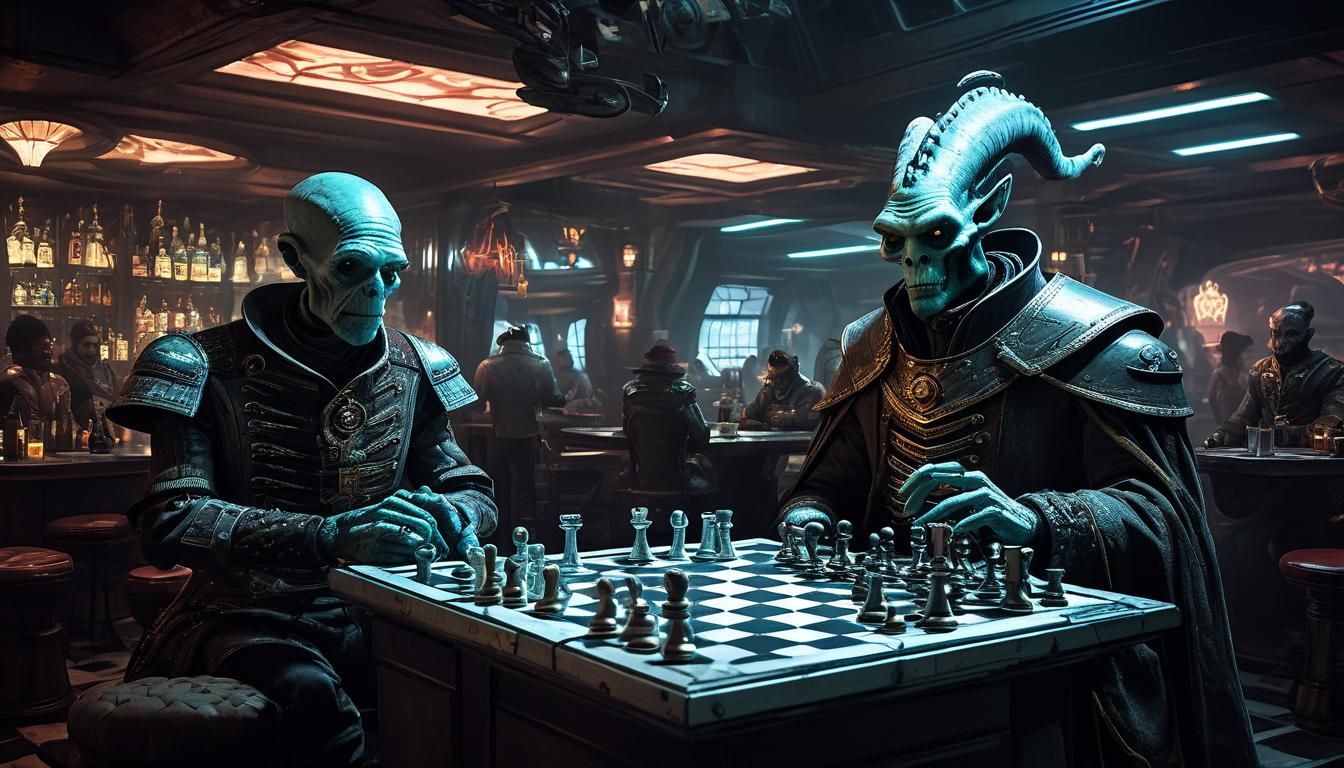 Drake Plays Chess With Alien in Futuristic Inn