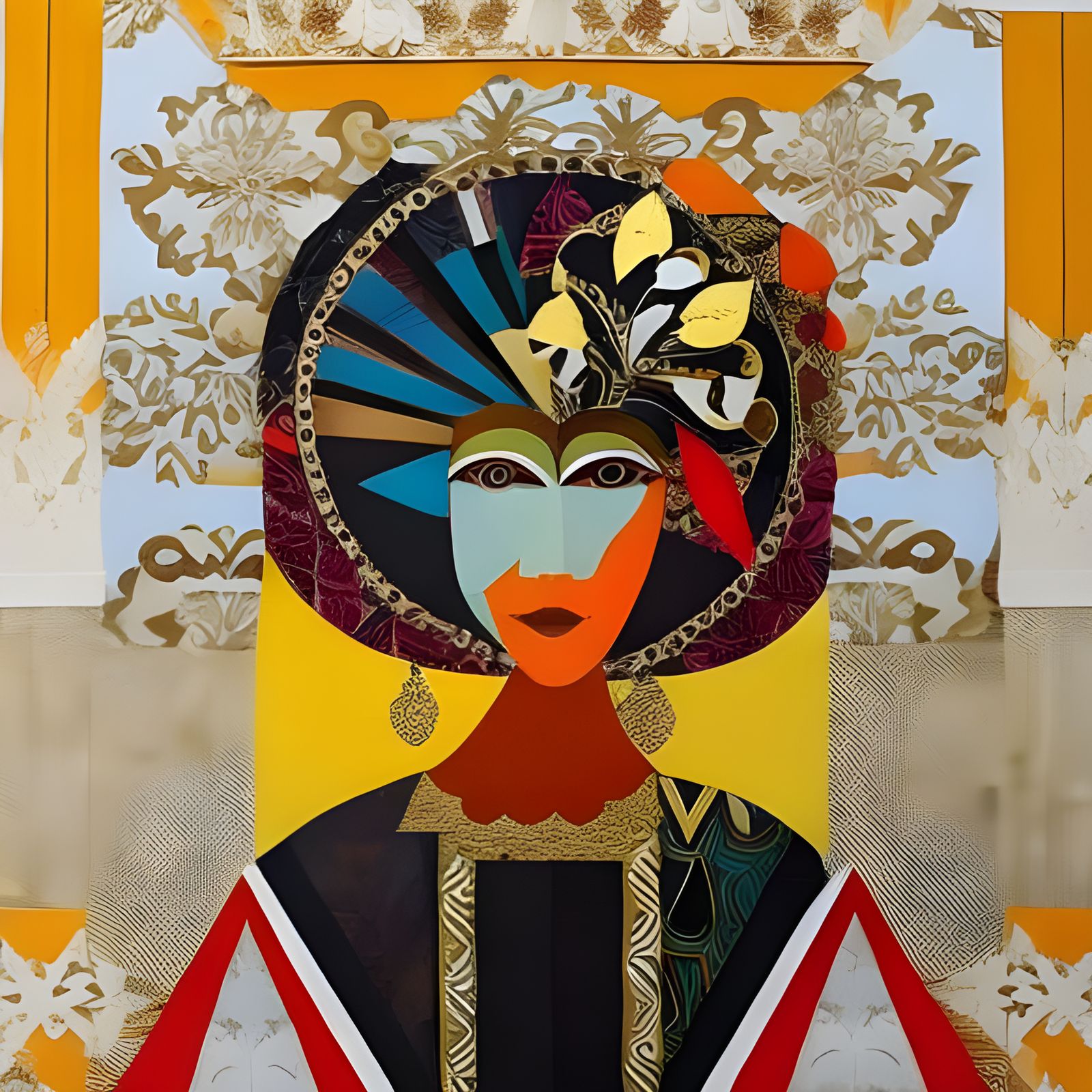 Surreal Mixed Media Collage Portrait of a Woman