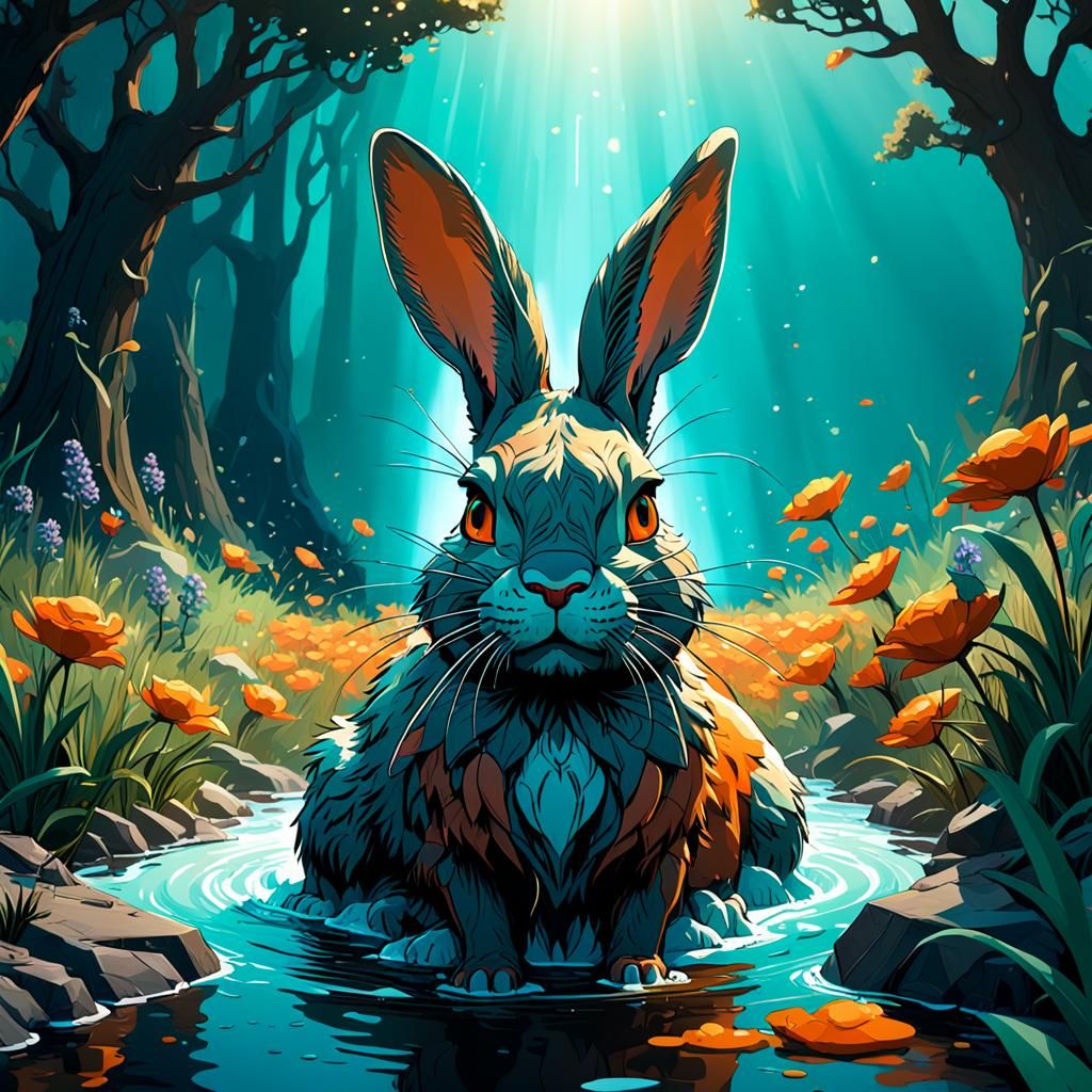 Watership Down Concept Art in Art Nouveau Style