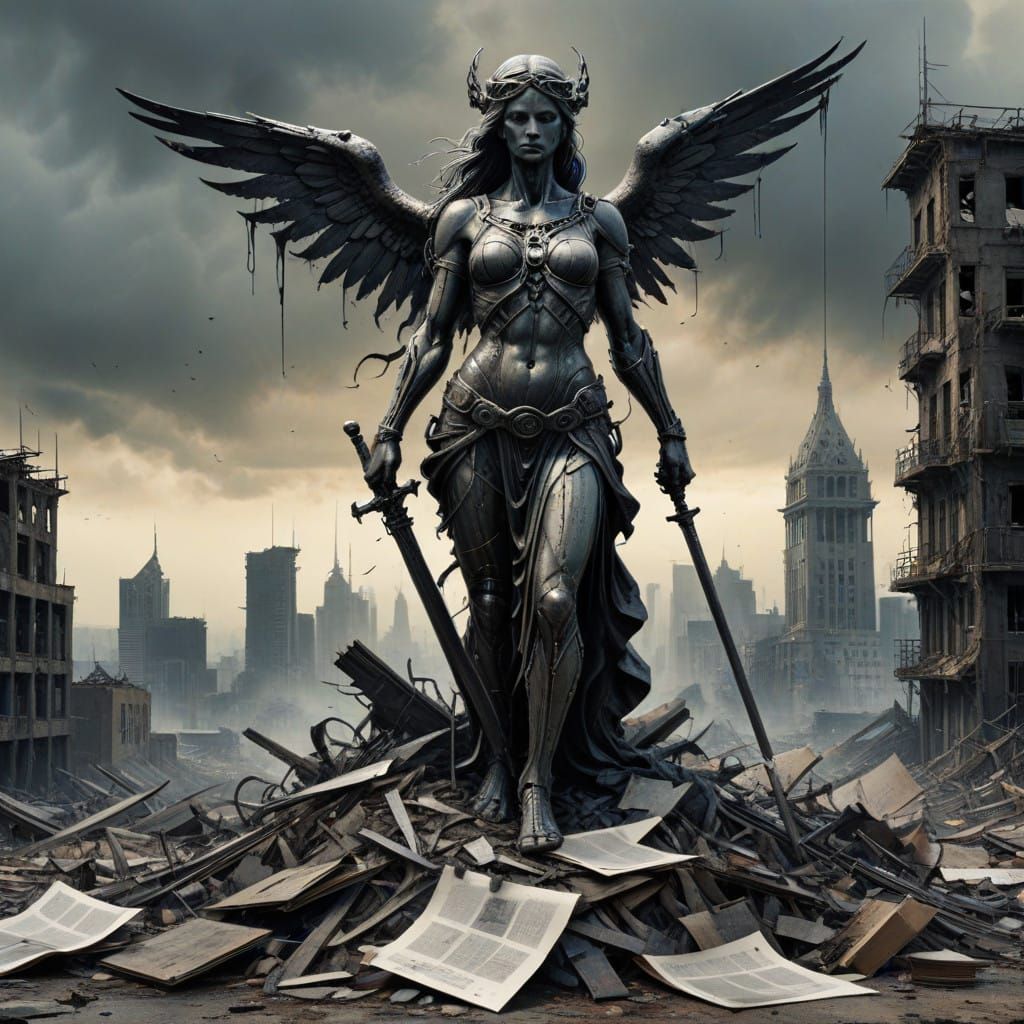 Gritty Stone Goddess Awakens in a Dystopian Metropolis