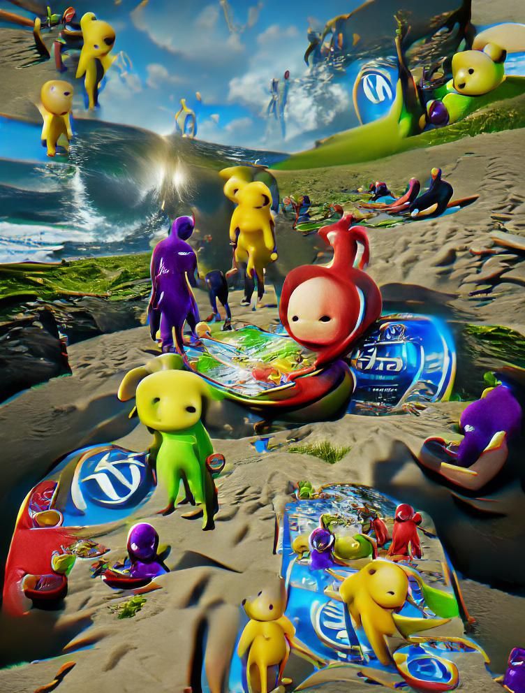 Teletubbies in a Surreal Renaissance Board Game