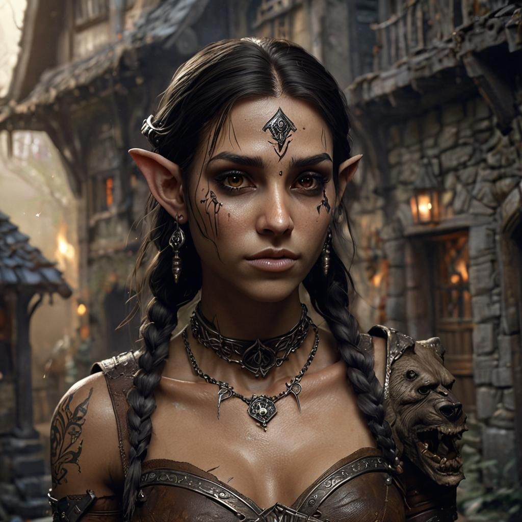 Wood Elf in Haunted House: Fantasy Illustration