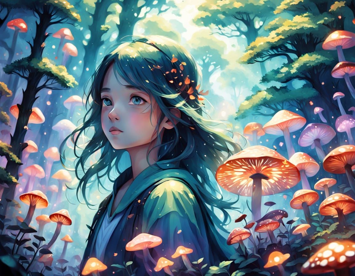 Whimsical Forest Dreamscapes in Vibrant Digital Art