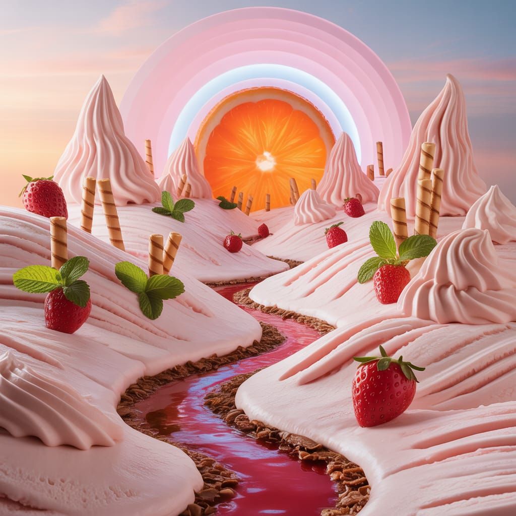 Surreal Vanilla Ice Cream Dreamscape