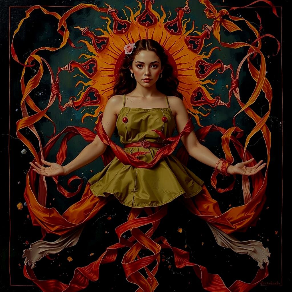 Vibrant Red Ribbons Flowing with Dynamic Energy