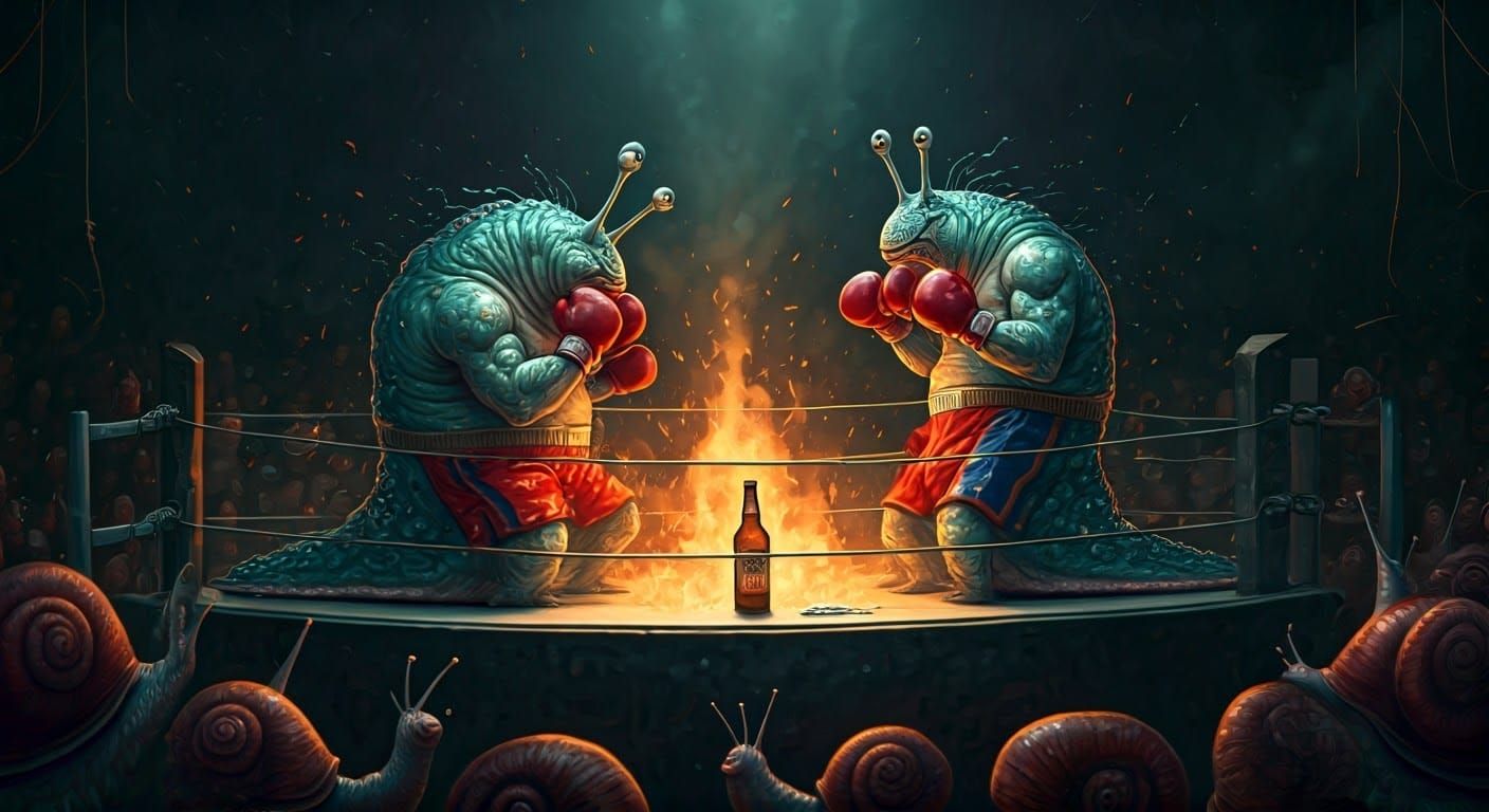 Slug Boxing Match in Anime Style