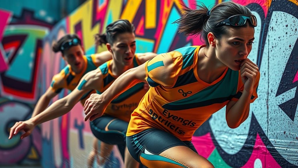 Olympic Athletes in Motion: Hyperrealistic Concept Art