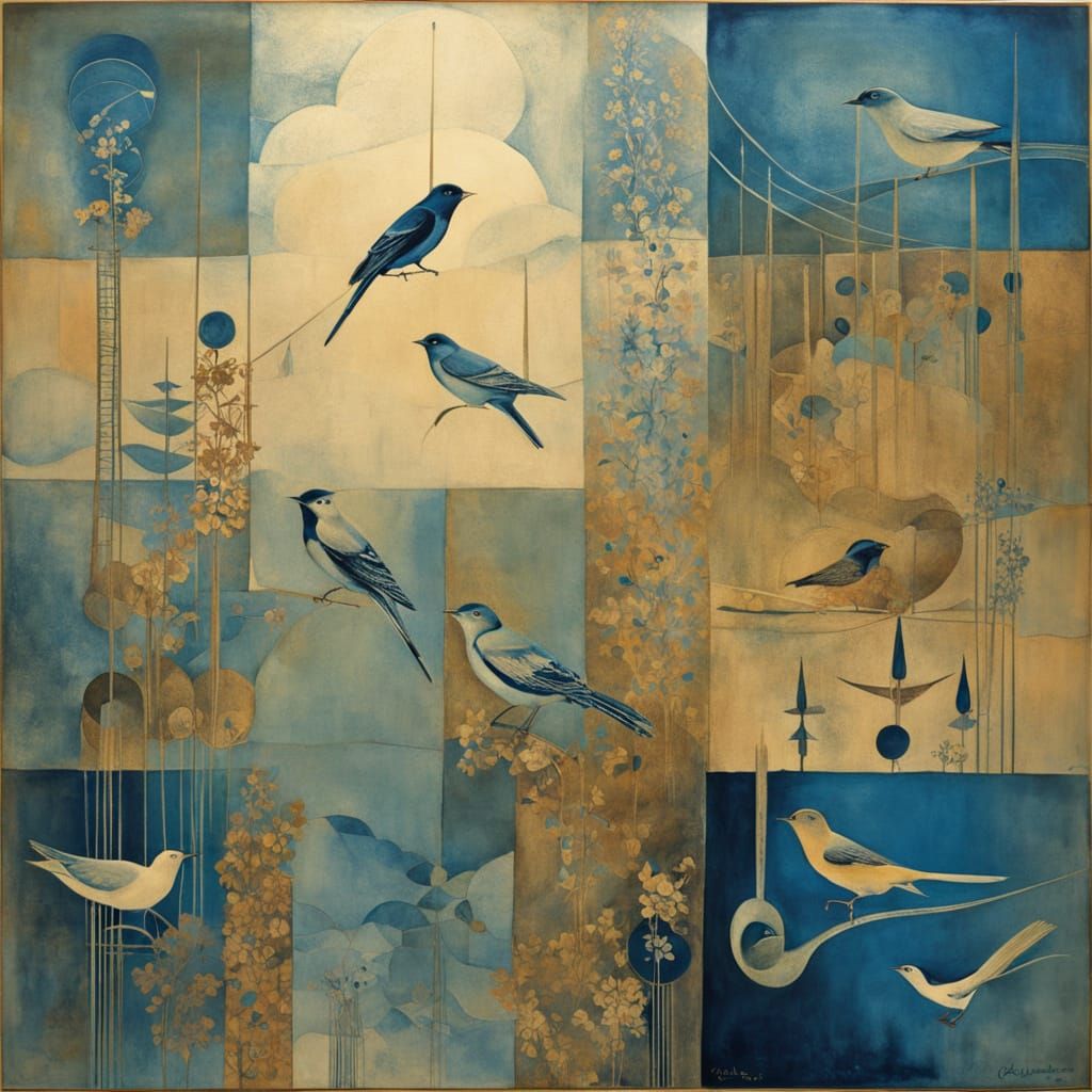 Ethereal Village Whimsy in Kaleidoscopic Colors with Hologra...