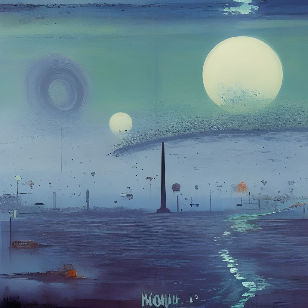 Impressionistic Sci-Fi Fairytale Contamination Painting